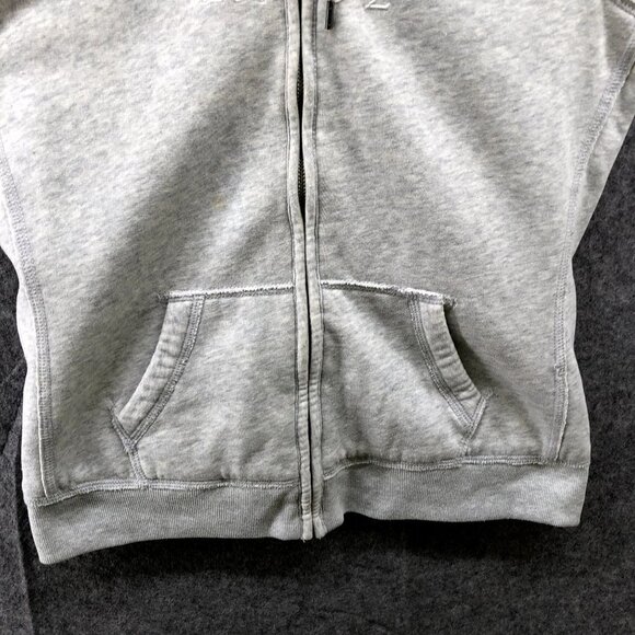 Vintage Abercrombie & Fitch Y2K Gray Sherpa Lined Sweatshirt Vest Hoodie Women L - Picture 6 of 11